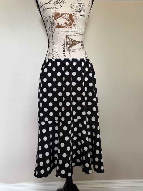 Daniel Laurent Dresses & Skirts - Vintage Daniel Laurent Black Polka Dot Skirt 90s Classic Retro
